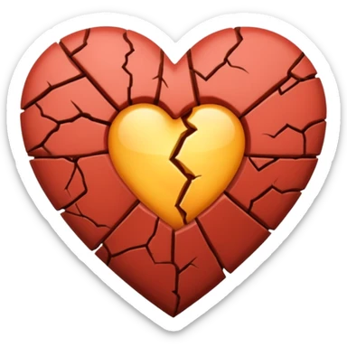 fissured heart sticked together sticker