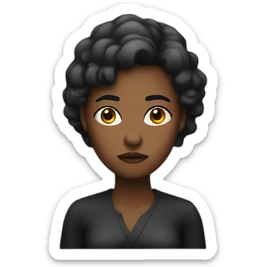 Annoyed dark toned woman sticker