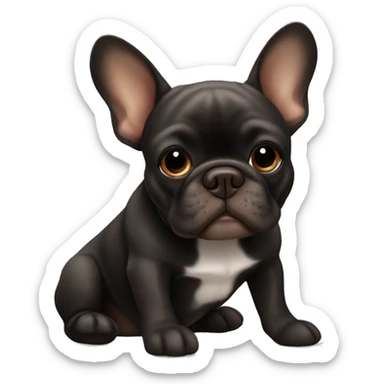 Black and brown french bulldog sticker