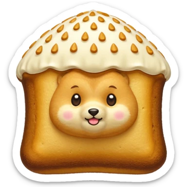 Generami l’emoji di un pandoro con lo zucchero a velo sopra. La forma del pandoro è quella standard  sticker