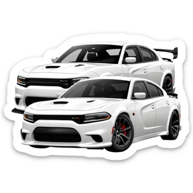 CHARGER DOSH HellCat SRT white and With low suspension body kit 4k, 8k sticker