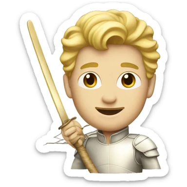 Gold vintage man blonde hair fencing  sticker