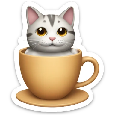 Cat with coffee sticker