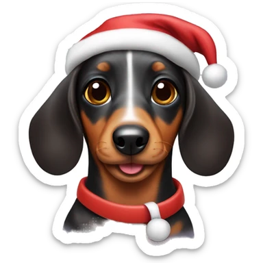 Sausage dog with a Christmas hat  sticker
