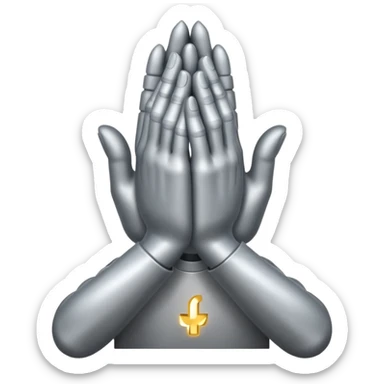 praying metallic hands, no gold sticker