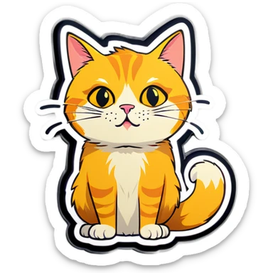 Nervous yellow cat  sticker
