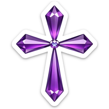 Gothic purple diamond cross sticker