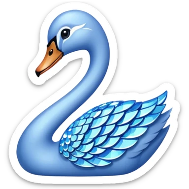 blue swan rhinestone  sticker