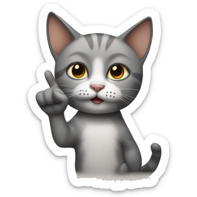 cat with peace fingers sticker