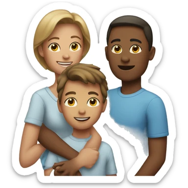 Mom and two boys sticker