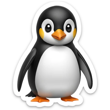 penguin in the act of pooping sticker