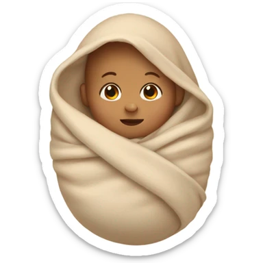 Tan baby in swaddle sticker