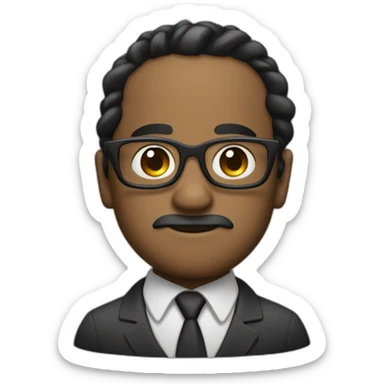 MAFIA BOSS WITH DARK HAIR in a braid AND GLASSES darker skin and a bindi sticker