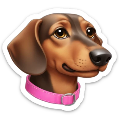 Dachshund negro atigrado con collar rosa mejicano sticker