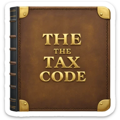 a huge book closed with thousands of pages called "the tax code" sticker