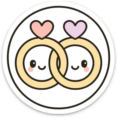 little alchemy style icon
subject: a vow
border: medium-black
shape: round, circular
background: white
style: full color fill with medium black outlining sticker