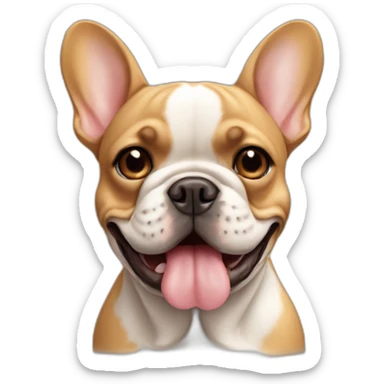 a caramel french bulldog with the snout sticker