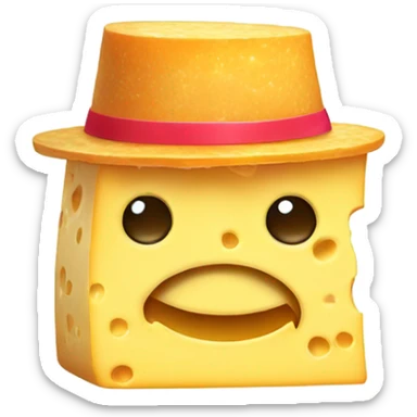Cheese wearing a hat sticker