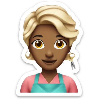 pretty hairdresser woman  sticker