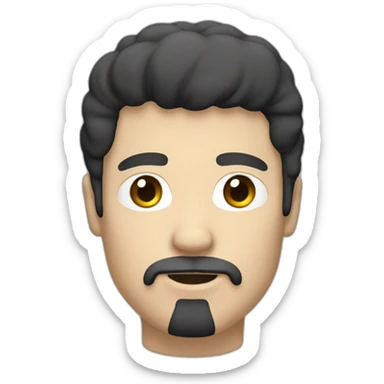 White guy with black mullet and goatee sticker