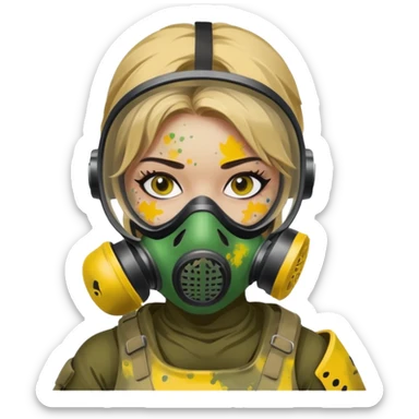 paintball player face girl sticker
