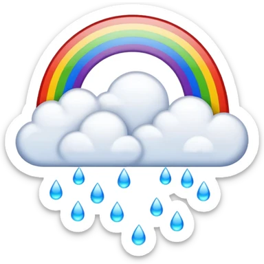 rainbow with clouds at its ends sticker