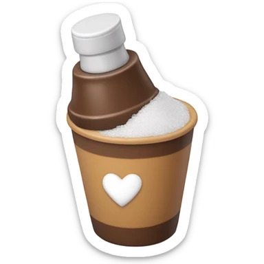 salting a heart over a cup of iced americano sticker