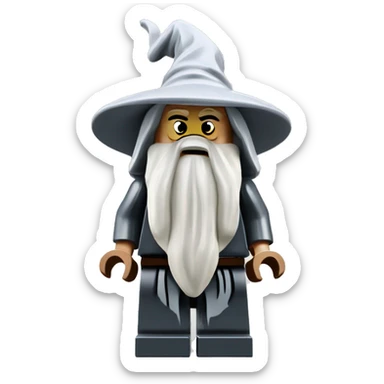 LEGO GANDALF MINIFIGURE LOOKING DISAPOINTED  sticker