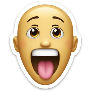 face with tongue out and feet sticker