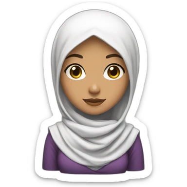 A hijab  white  gamer girl sticker