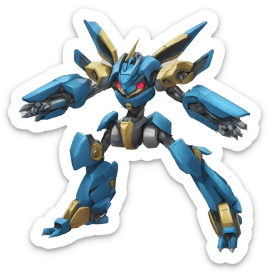 Futuristic mechanical medabot-lucario-mecha full body sticker