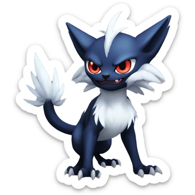 Edgy Cool Nargacuga-Litten-Absol-Pokémon Full Body sticker