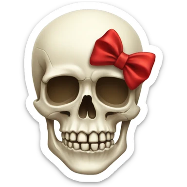 skull with a bow on it sticker