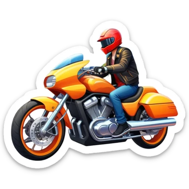 Custom tuned motorcycle and car, vibrant city background, bright colors, dynamic and detailed, modern style, urban atmosphere, high energy. sticker