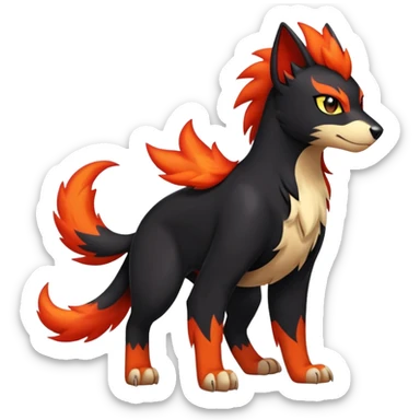 Litten-Houndour-Fakémon-hybrid-creature (full body)  sticker