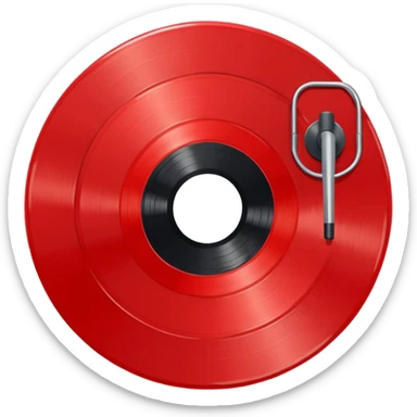 red vinyl record sticker