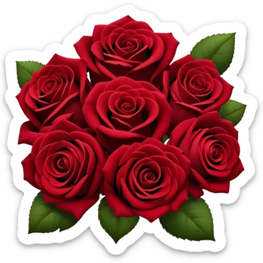 Bouquet of dark red roses sticker