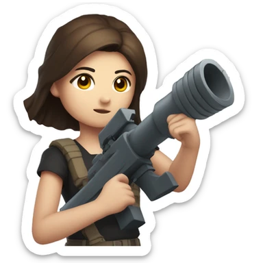 anime girl herobrine with bazooka sticker
