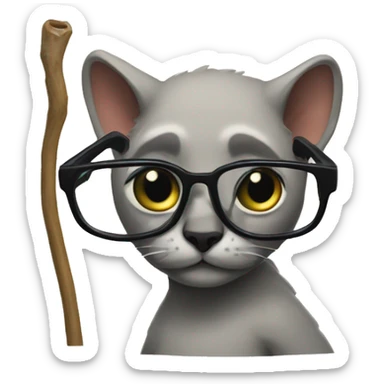 merkat with glasses and a stick  sticker
