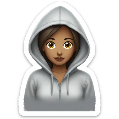 Rainy day and light brunette girl hoodie sticker