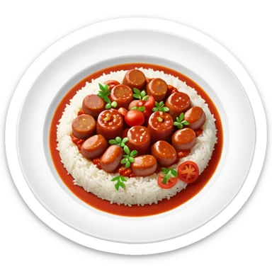 emoji of Rougail saucisse meal. Typical Reunion island meal sticker