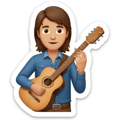 Hombre tocando Guitarra pelo largo sticker