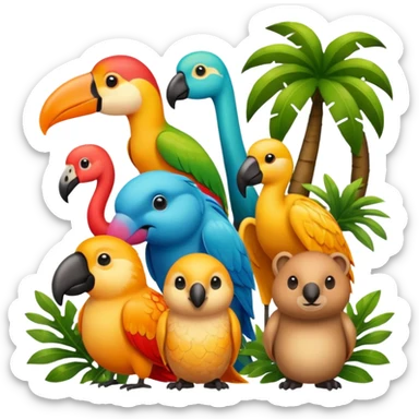 tropical animals sticker