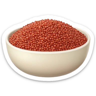A bowl of realistic red and white quinoa sticker