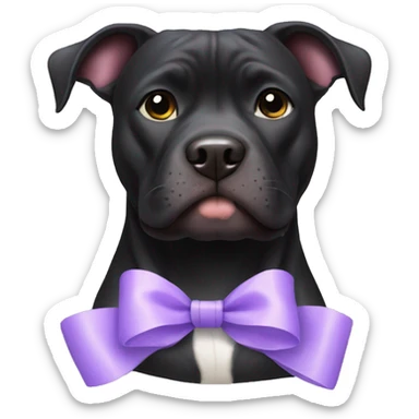 Black Pitbull with lavender bow sticker