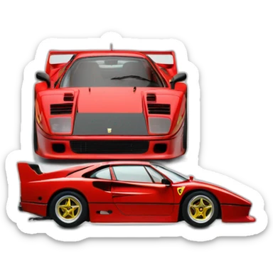 Ferrari f40 in profil sticker