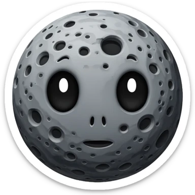 Rocky planet gray with craters no face sticker