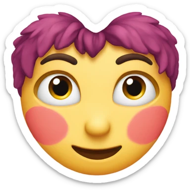 Love heart eyes with love heart halo sticker