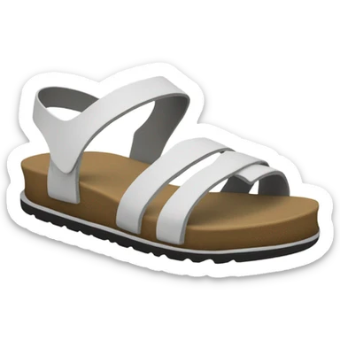 White Platform WOLFE sandal white leather sticker