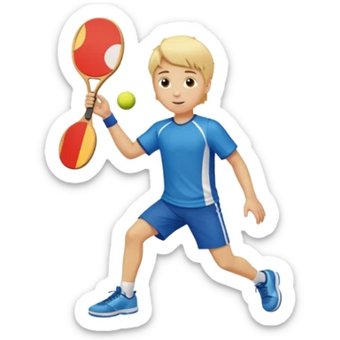 Chico  rubio bajo el sol jugando padel  sticker